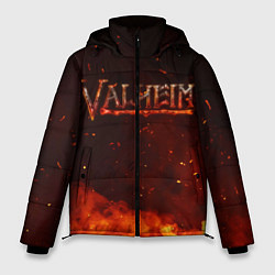 Куртка зимняя мужская Valheim огненный лого, цвет: 3D-черный