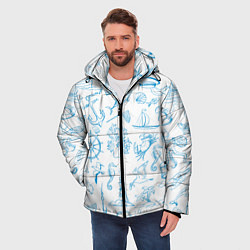 Куртка зимняя мужская Морская тема, цвет: 3D-светло-серый — фото 2