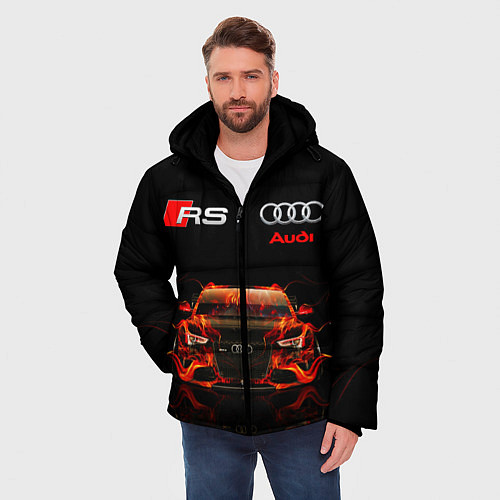 Мужская зимняя куртка AUDI RS 5 FIRE АУДИ РС 5 / 3D-Черный – фото 3