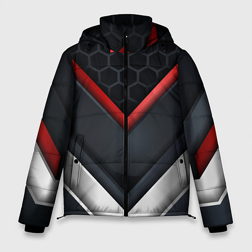 Мужская зимняя куртка 3D СОТЫ Металлические вставки / 3D-Красный – фото 1