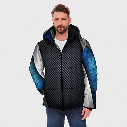 Мужская зимняя куртка Хромированная 3D броня / 3D-Черный – фото 3