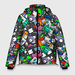 Куртка зимняя мужская Geometry Dash Pattern Z, цвет: 3D-светло-серый