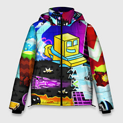 Куртка зимняя мужская Geometry Dash: Art, цвет: 3D-черный