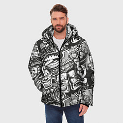 Куртка зимняя мужская Тату ретро, цвет: 3D-черный — фото 2