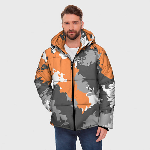 Мужская зимняя куртка Камуфляж огненный / 3D-Черный – фото 3