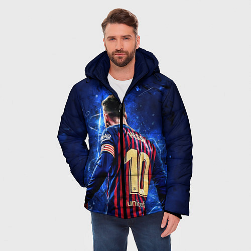 Мужская зимняя куртка Leo Messi Лео Месси 10 / 3D-Черный – фото 3