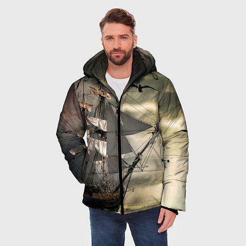 Мужская зимняя куртка Парусник / 3D-Черный – фото 3