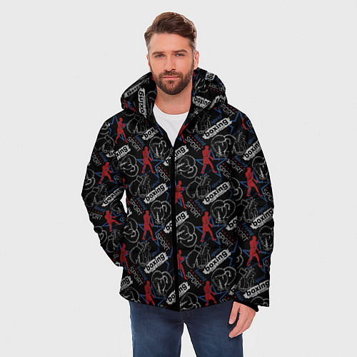 Мужская зимняя куртка Бокс / 3D-Черный – фото 3