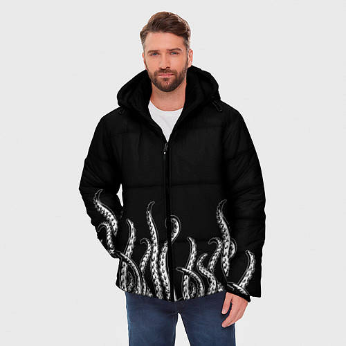 Мужская зимняя куртка Octopus Щупальца / 3D-Черный – фото 3