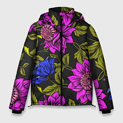Куртка зимняя мужская Цветочный Паттерн, цвет: 3D-черный