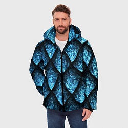 Куртка зимняя мужская Чешуя ледяного дракона, цвет: 3D-черный — фото 2