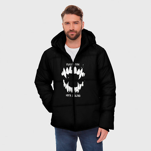 Мужская зимняя куртка Клыки / 3D-Черный – фото 3