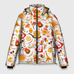 Куртка зимняя мужская Славянская символика, цвет: 3D-черный