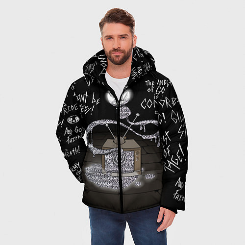 Мужская зимняя куртка The Binding of Isaac Dogma / 3D-Черный – фото 3