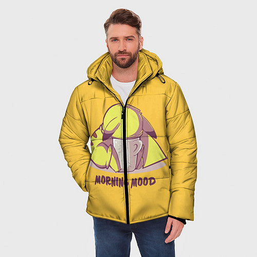 Мужская зимняя куртка Pikachu morning mood / 3D-Черный – фото 3