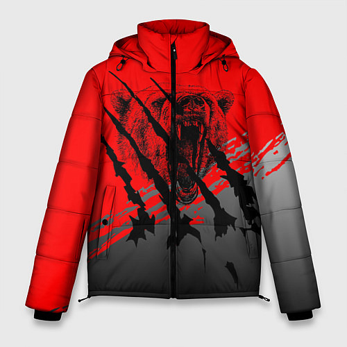 Мужская зимняя куртка Славянские символы / 3D-Красный – фото 1