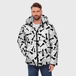 Куртка зимняя мужская Шахматы, цвет: 3D-черный — фото 2