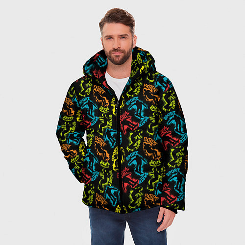 Мужская зимняя куртка Скейтборд / 3D-Черный – фото 3