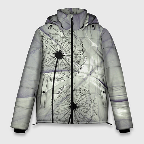 Мужская зимняя куртка Одуванчики / 3D-Светло-серый – фото 1