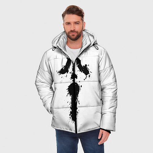 Мужская зимняя куртка Крик - Ghost Face / 3D-Черный – фото 3
