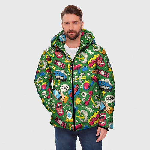 Мужская зимняя куртка Поп-арт / 3D-Черный – фото 3