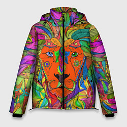 Куртка зимняя мужская Лев шаман, цвет: 3D-красный