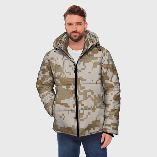 Мужская зимняя куртка Камуфляжный пиксель / 3D-Черный – фото 3