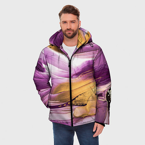 Мужская зимняя куртка Наслоение красок / 3D-Черный – фото 3