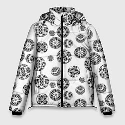 Мужская зимняя куртка Черно-белый геометрический узор