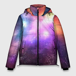 Мужская зимняя куртка Космос, сияние и звезды