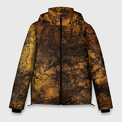 Куртка зимняя мужская Желто-черная текстура камня, цвет: 3D-черный