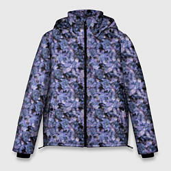 Мужская зимняя куртка Сине-фиолетовый цветочный узор