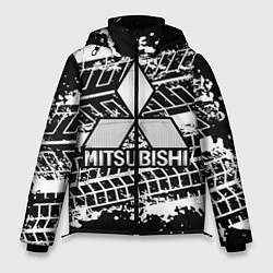 Куртка зимняя мужская MITSUBISHI СЛЕДЫ ШИН, цвет: 3D-черный