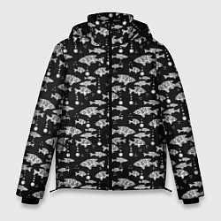 Куртка зимняя мужская Узор для рыбака, цвет: 3D-черный