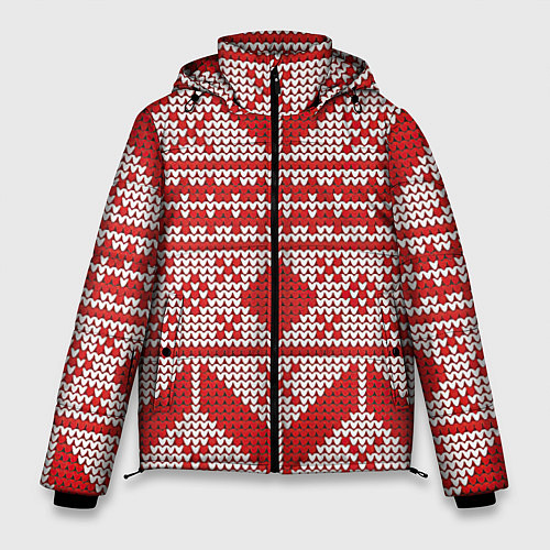 Мужская зимняя куртка Вязаный рисунок / 3D-Красный – фото 1