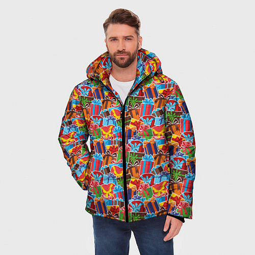 Мужская зимняя куртка Подарки на Праздник / 3D-Черный – фото 3