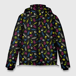 Куртка зимняя мужская Праздничное Конфетти, цвет: 3D-черный