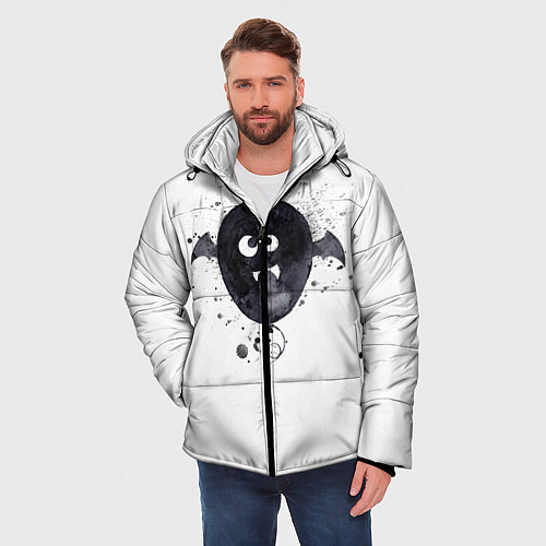 Мужская зимняя куртка Шарик-летайка белый, полиэстер / 3D-Черный – фото 3
