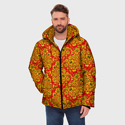 Куртка зимняя мужская Хохломские узоры, цвет: 3D-черный — фото 2