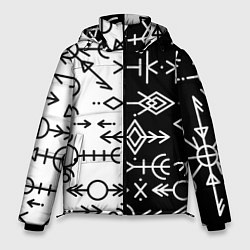 Куртка зимняя мужская ДРЕВНИЕ СЛАВЯНСКИЕ РУНЫ, цвет: 3D-черный