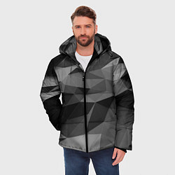 Куртка зимняя мужская Чб абстракция, цвет: 3D-светло-серый — фото 2