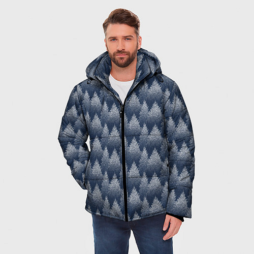 Мужская зимняя куртка Еловый Лес / 3D-Черный – фото 3