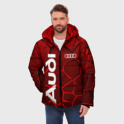 Куртка зимняя мужская АУДИ - 3D плиты с подсветкой, цвет: 3D-черный — фото 2