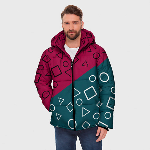 Мужская зимняя куртка Игра в кальмара / 3D-Черный – фото 3