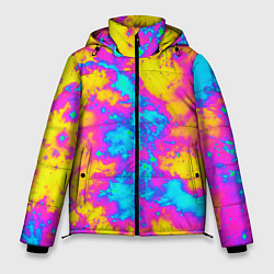 Мужская зимняя куртка Яркая абстракция космических красок