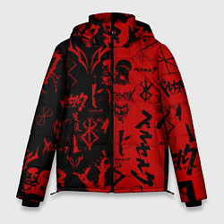 Куртка зимняя мужская BERSERK BLACK RED БЕРСЕРК ПАТТЕРН, цвет: 3D-светло-серый