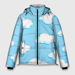 Куртка зимняя мужская Белые облака, цвет: 3D-черный