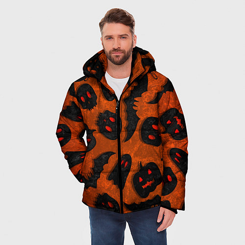 Мужская зимняя куртка Halloween print / 3D-Черный – фото 3