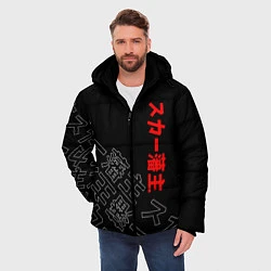 Куртка зимняя мужская SCARLXRD JAPAN STYLE ИЕРОГЛИФЫ, цвет: 3D-черный — фото 2