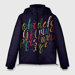 Куртка зимняя мужская Чей-то алфавит, цвет: 3D-черный
